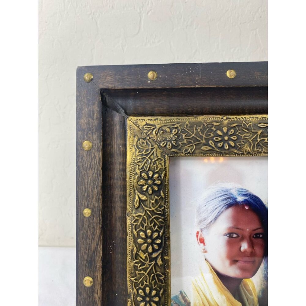 Bohemian Vtg solid wood Hand Crafted Picture Frame